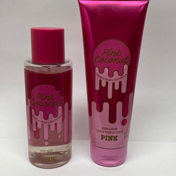 🔥VICTORIA'S SECRET PINK COCONUT FRAGRANCE MIST BODY SPRAY & lotion NEW - Picture 3 of 5